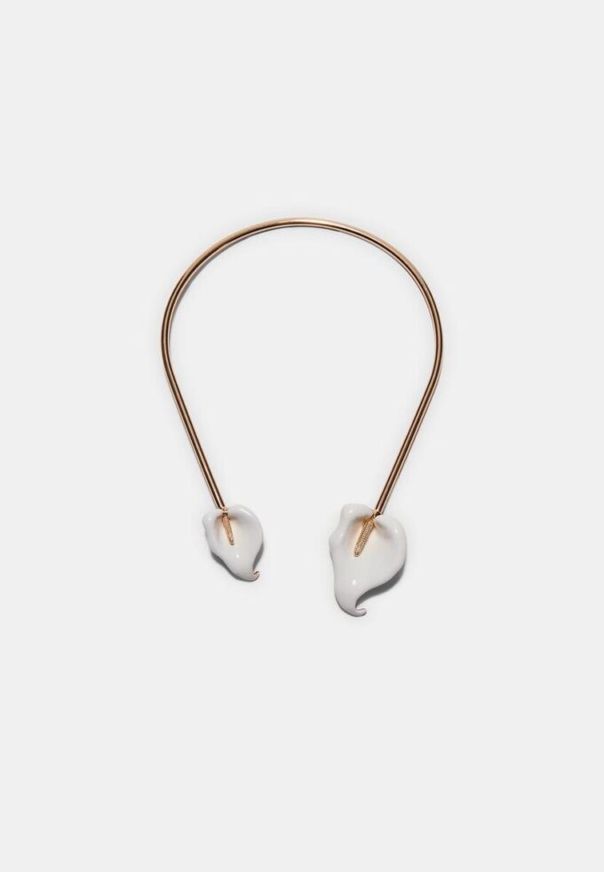 Calla Lily Flower Choker Necklace