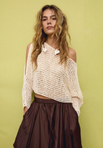 Cape Knit Jumper with Ribbon