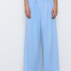 Casual Striped Smart Trousers with Crossover Waist