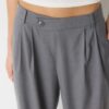Casual Striped Smart Trousers with Crossover Waist