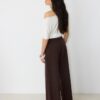 Casual Striped Smart Trousers with Crossover Waist