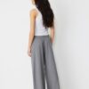 Casual Striped Smart Trousers with Crossover Waist