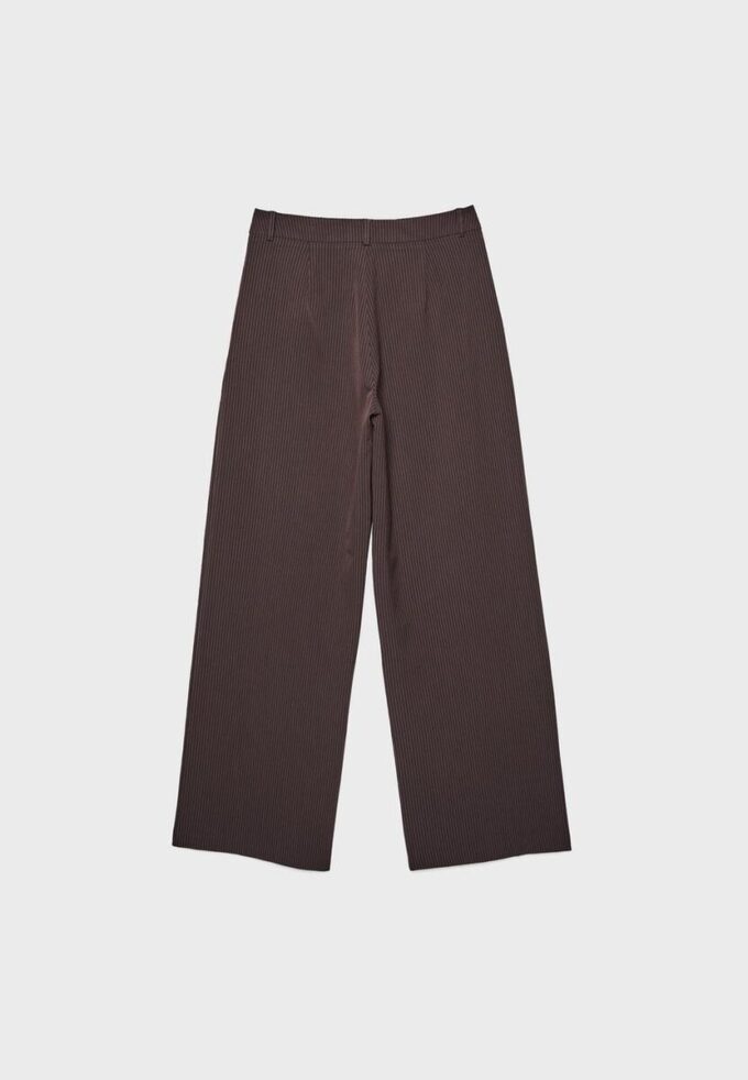 Casual Striped Smart Trousers with Crossover Waist
