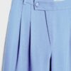 Casual Striped Smart Trousers with Crossover Waist