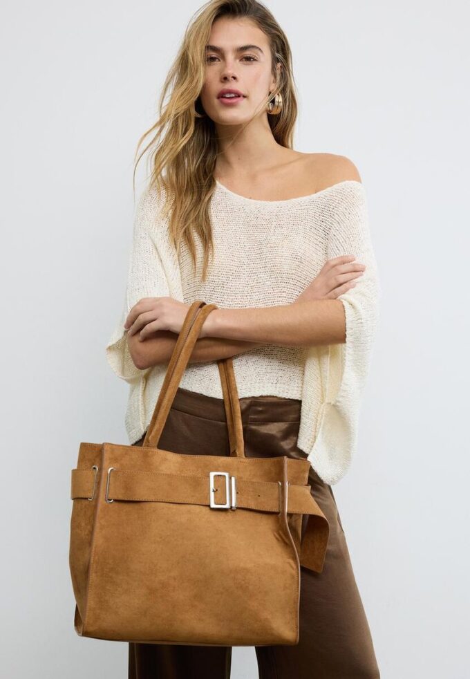 City Shopper Bag with Buckle Detail