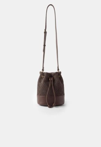 Contrast Crochet Crossbody Bag