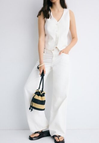 Contrast Crochet Crossbody Bag