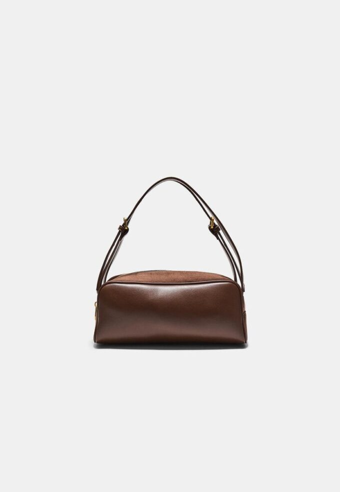 Contrast Shoulder Bag with Double Handle