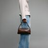 Contrast Shoulder Bag with Double Handle