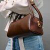 Contrast Shoulder Bag with Double Handle
