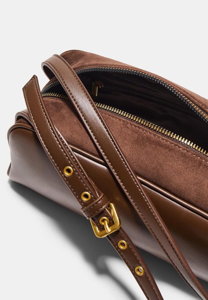Contrast Shoulder Bag with Double Handle