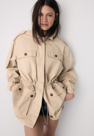 Cotton Parka with Pockets