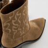 Cowboy Heeled Leather Ankle Boots