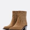 Cowboy Heeled Leather Ankle Boots