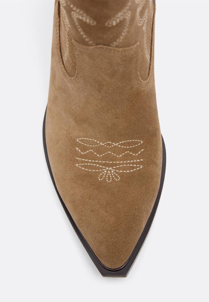Cowboy Heeled Leather Ankle Boots