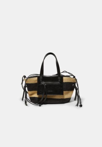 Crochet-Effect Basket Crossbody Bag
