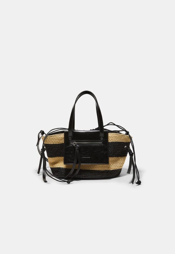 Crochet-Effect Basket Crossbody Bag