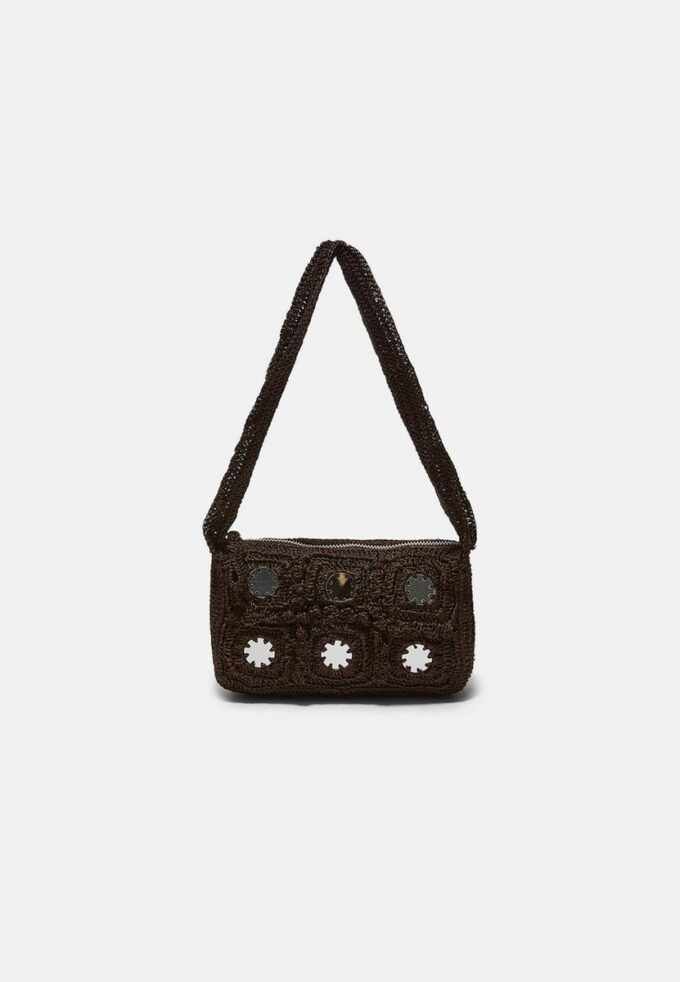 Crochet Shoulder Bag with Mirrors Crochet Shoulder Bag with Mirrors