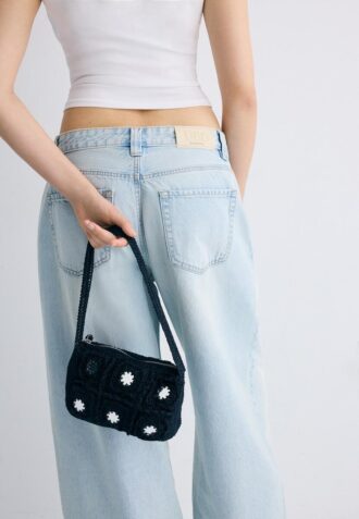 Crochet Shoulder Bag with Mirrors