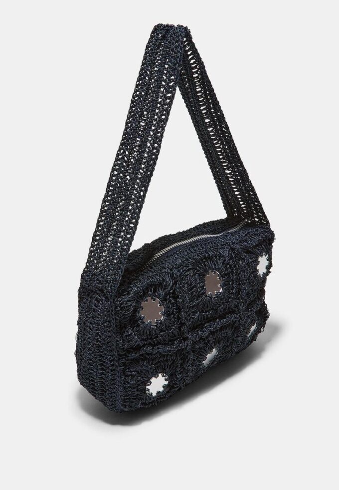 Crochet Shoulder Bag with Mirrors Crochet Shoulder Bag with Mirrors