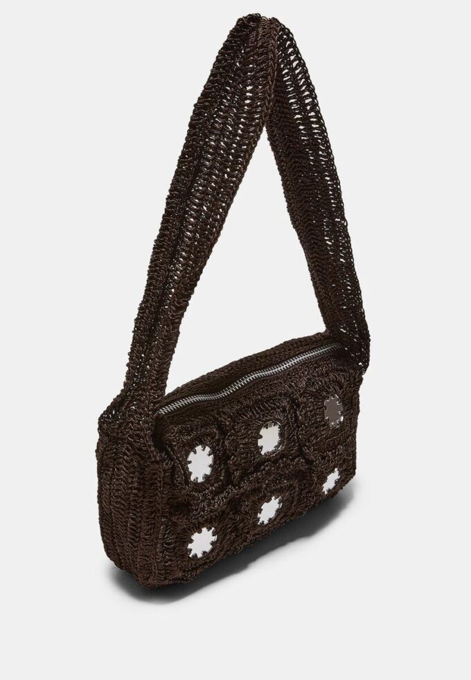 Crochet Shoulder Bag with Mirrors Crochet Shoulder Bag with Mirrors