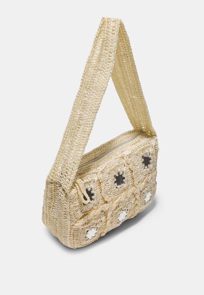 Crochet Shoulder Bag with Mirrors