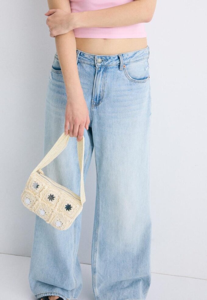 Crochet Shoulder Bag with Mirrors