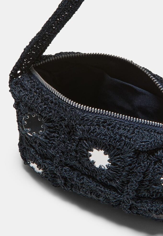 Crochet Shoulder Bag with Mirrors Crochet Shoulder Bag with Mirrors
