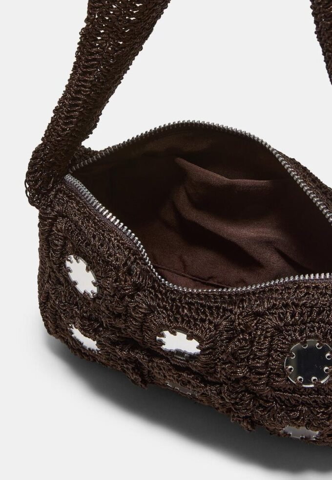Crochet Shoulder Bag with Mirrors Crochet Shoulder Bag with Mirrors