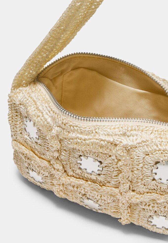 Crochet Shoulder Bag with Mirrors