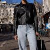 Crop Leather Effect Blazer
