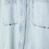 Cropped Denim Overshirt with Studs