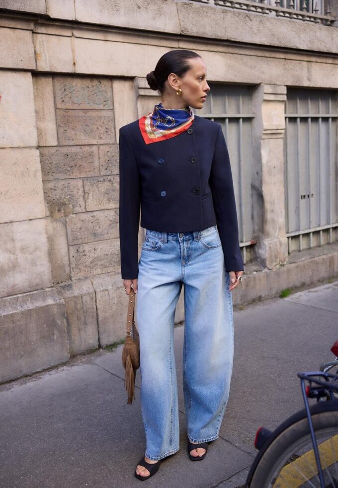 Cropped Round Neck Blazer Cropped Round Neck Blazer