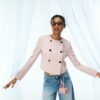 Cropped Round Neck Blazer