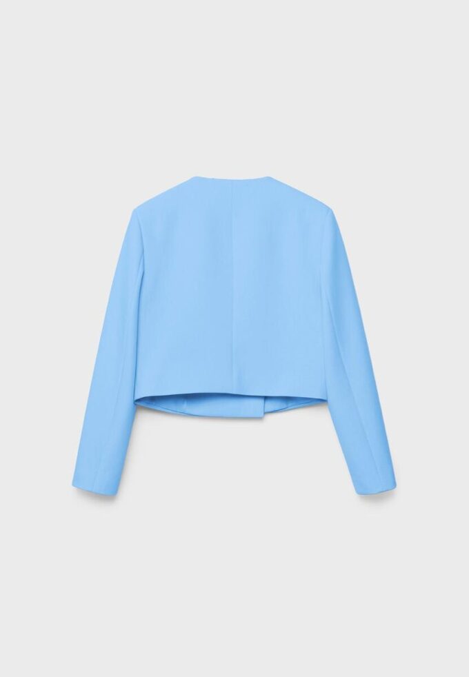 Cropped Round Neck Blazer