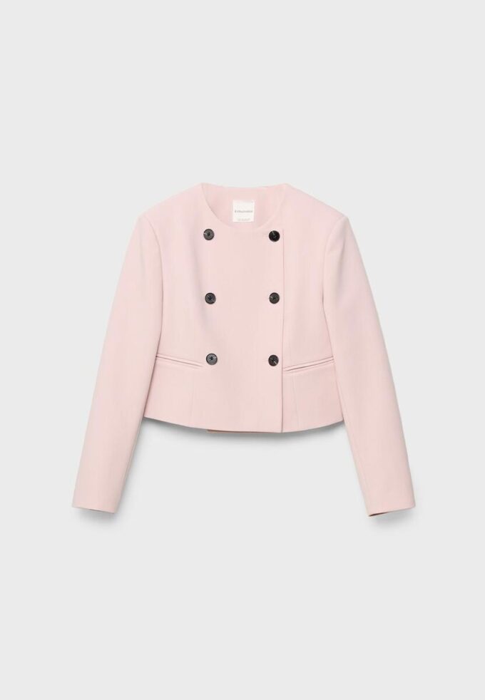 Cropped Round Neck Blazer