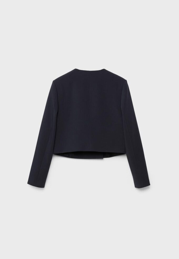 Cropped Round Neck Blazer Cropped Round Neck Blazer
