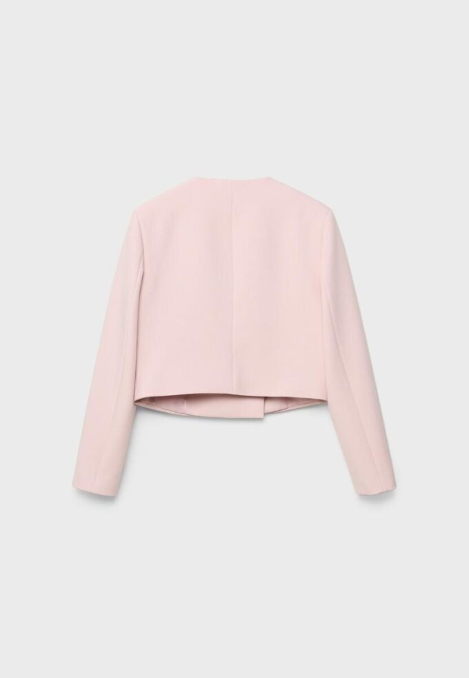 Cropped Round Neck Blazer