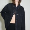 Cropped Studded Denim Overshirt