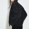 Cropped Studded Denim Overshirt