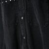 Cropped Studded Denim Overshirt