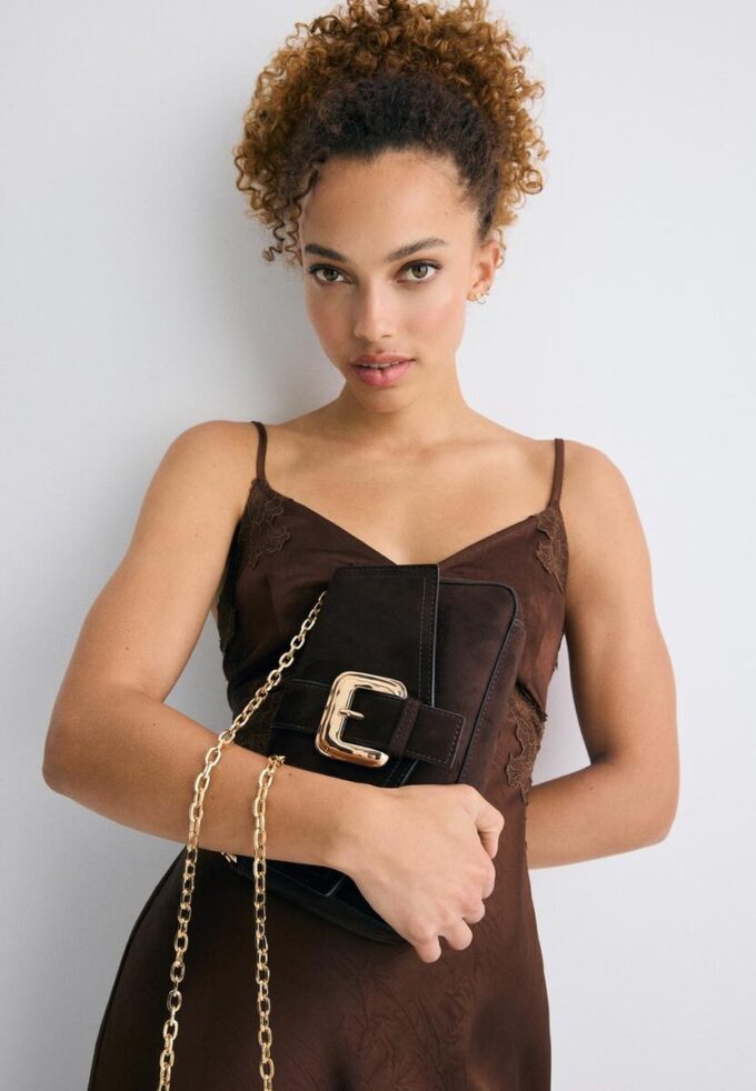 Crossbody Bag with Irregular Buckle