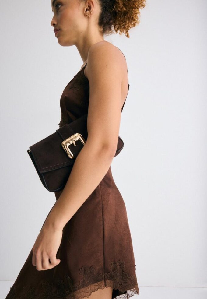 Crossbody Bag with Irregular Buckle