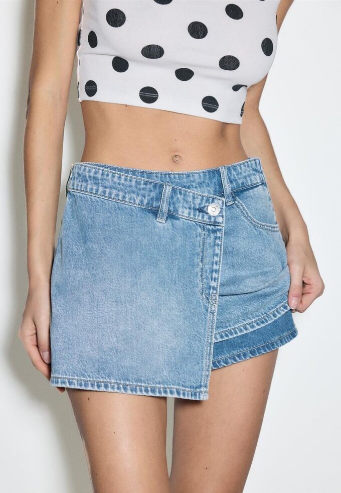 Crossover Denim Skort Crossover Denim Skort