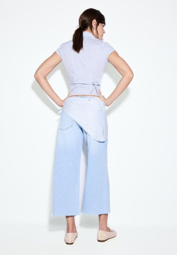 Culotte Jeans with Scarf Detail Culotte Jeans with Scarf Detail