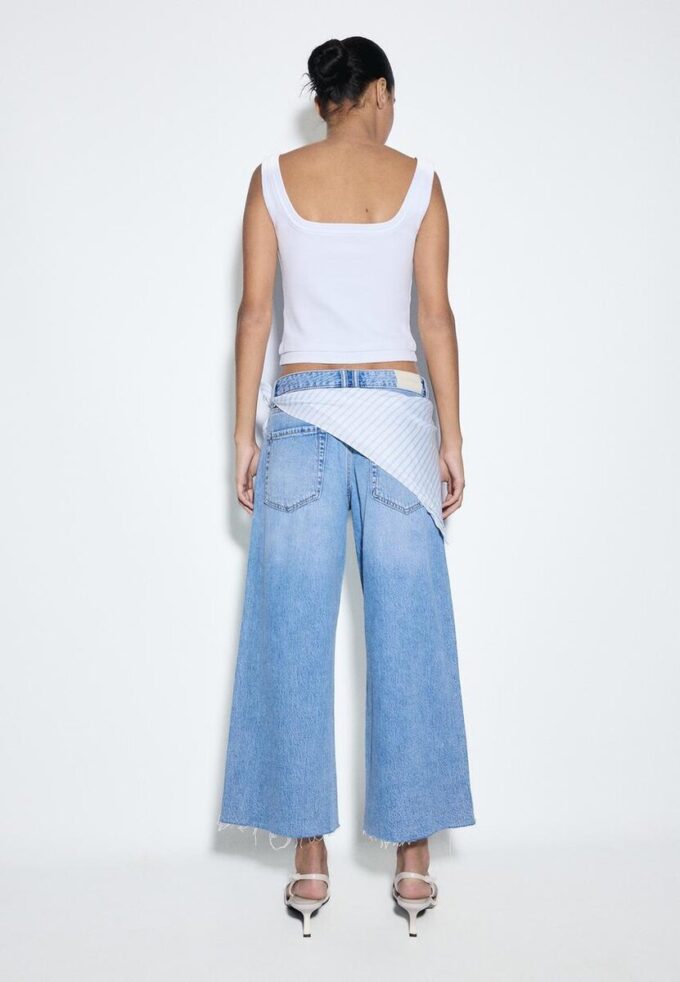 Culotte Jeans with Scarf Detail