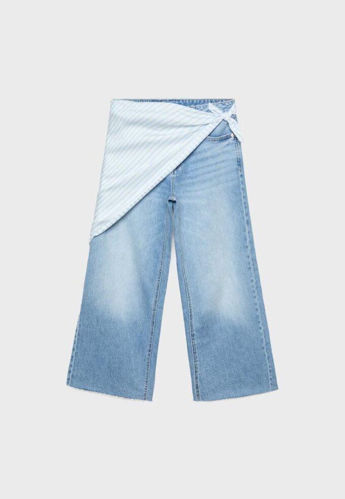 Culotte Jeans with Scarf Detail