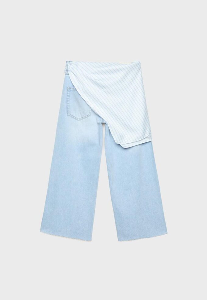 Culotte Jeans with Scarf Detail Culotte Jeans with Scarf Detail