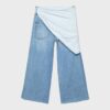 Culotte Jeans with Scarf Detail