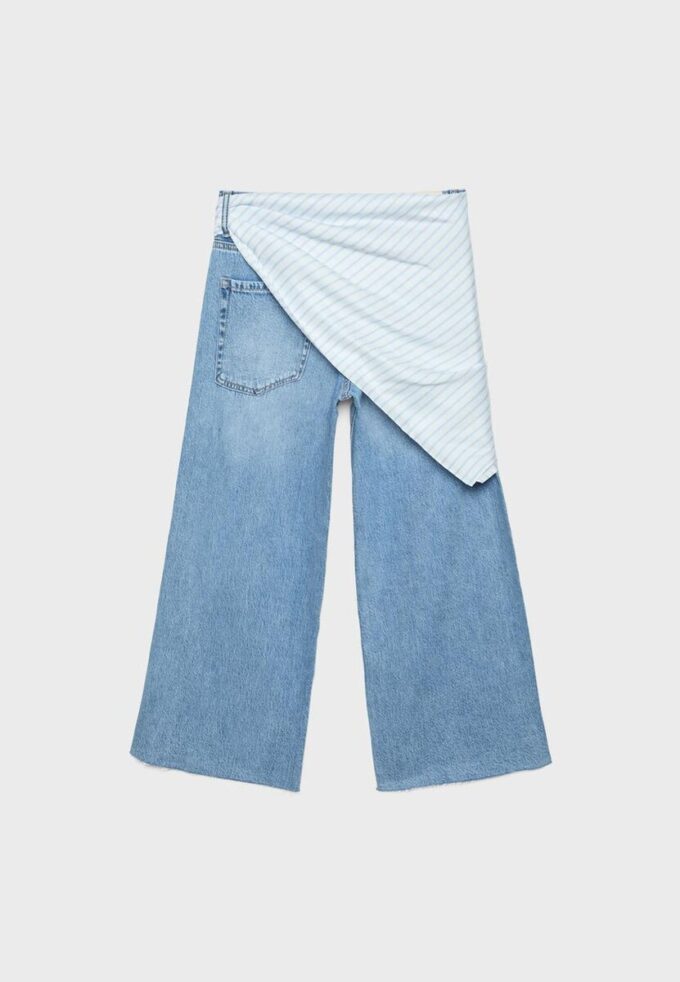 Culotte Jeans with Scarf Detail